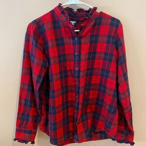 Lands end flannel with ruffle detail